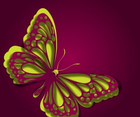 Paper cut butterfly vector background set 01