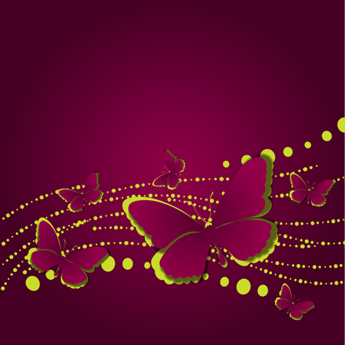 Paper cut butterfly vector background set 02
