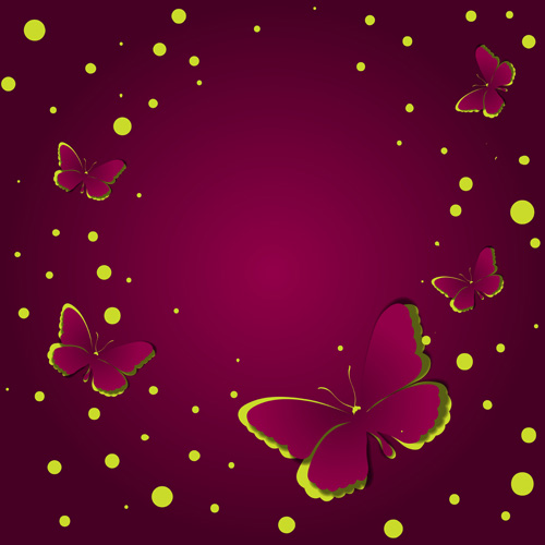 Paper cut butterfly vector background set 03