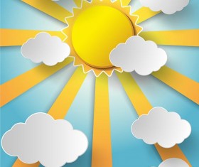 Paper effect natural background vector design 03