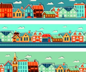 Paper house vector design set 01