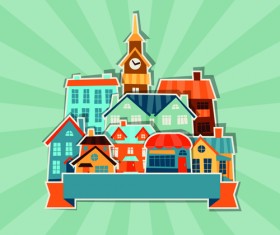 Paper house vector design set 02