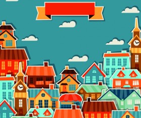 Paper house vector design set 03