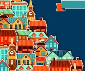 Paper house vector design set 04