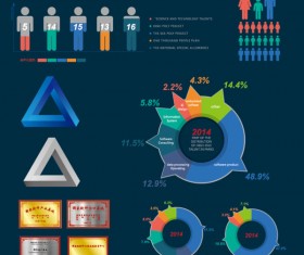 People dark blue infographics vector