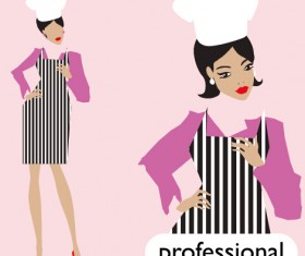 Professional female Chef vector
