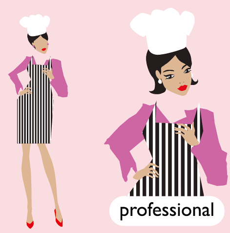 Professional female Chef vector