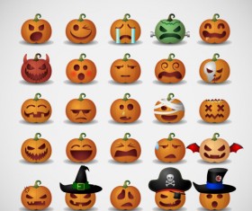 Pumpkin head halloween icons