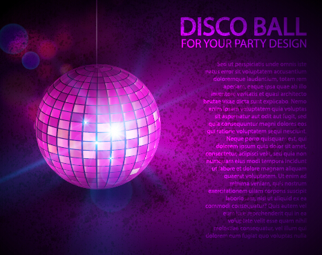 Rainbow disco ball background vector material