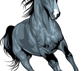 Realistic running horses vector graphics 01