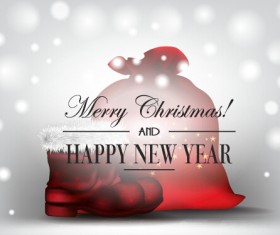 Red Christmas shoes and gift bag vector