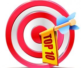 Red aim target sales elements vector 01