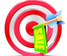 Red aim target sales elements vector 02