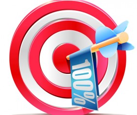 Red aim target sales elements vector 03