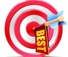 Red aim target sales elements vector 04
