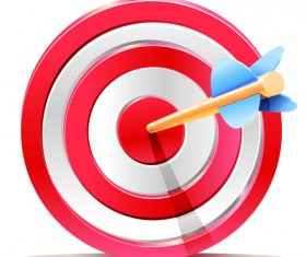 Red aim target sales elements vector 05
