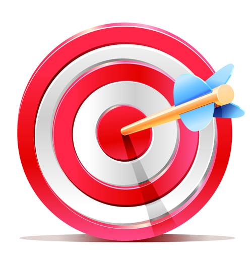 Red aim target sales elements vector 05