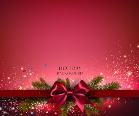 Red bow xmas card vector