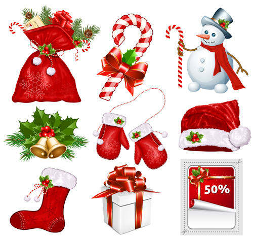 Red christmas baubles elements vector material
