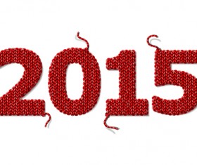 Red fabric pattern 2015 text design vector