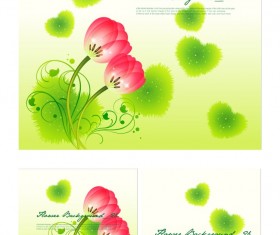 Red flower with green heart vector