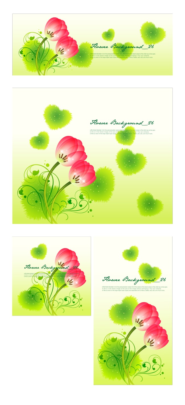 Red flower with green heart vector