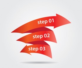 Red numbered banner vector material 09