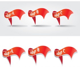 Red numbered banner vector material 10