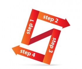 Red numbered banner vector material 11