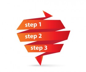 Red numbered banner vector material 12