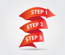 Red numbered banner vector material 13