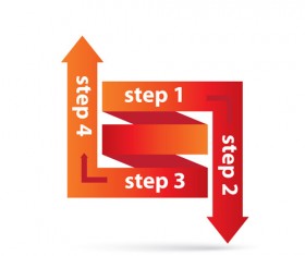 Red numbered banner vector material 14