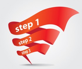 Red numbered banner vector material 15