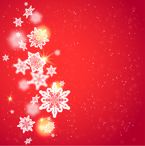 Red style christmas shiny greeting card vector 02