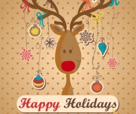 Reindeer with christmas ornament vector