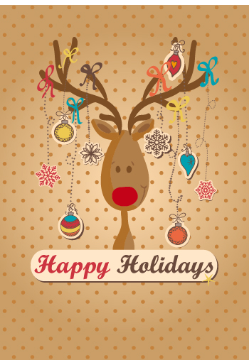 Reindeer with christmas ornament vector