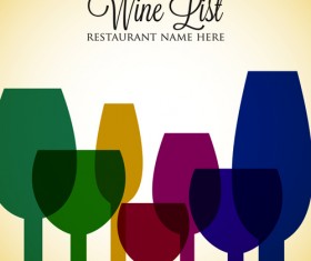Restaurant wine menu art cover vector 01