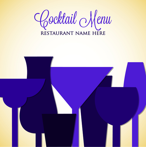 Restaurant wine menu art cover vector 05