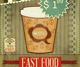 Retro coffee poster vector material