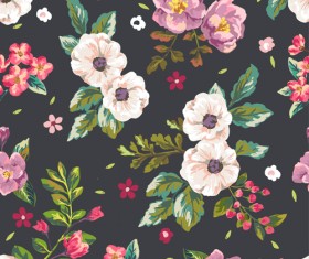 Retro flower pattern seamless vector 02
