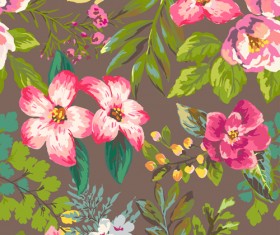 Retro flower pattern seamless vector 03