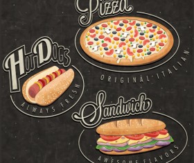 Retro style fast food logos design 01