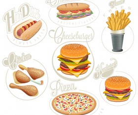 Retro style fast food logos design 02