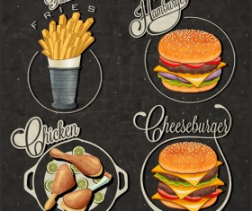 Retro style fast food logos design 03