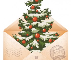 Retro xmas greeting cards vectors 04