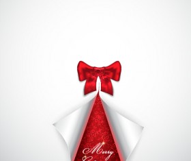 Roll paper with red bow christmas background
