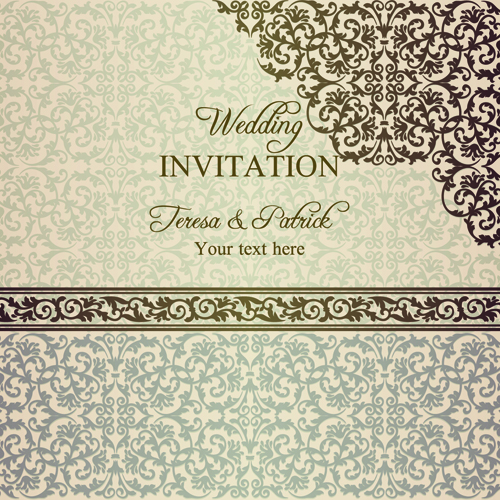 Romantic ornate wedding invitations 01