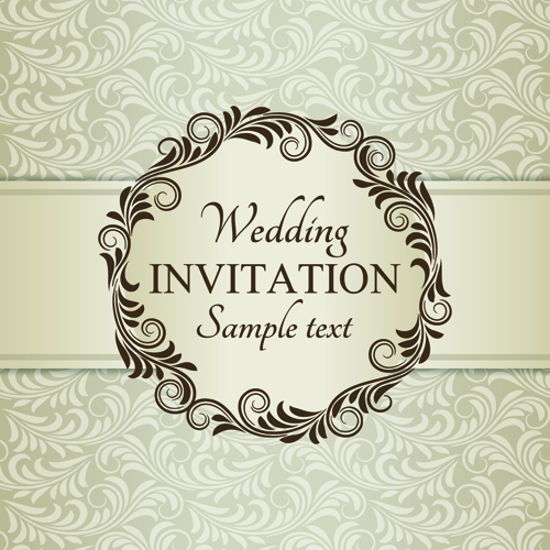 Romantic ornate wedding invitations 03