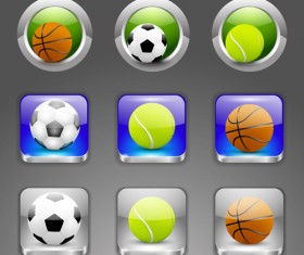 Shiny ball icons set vector 01