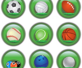 Shiny ball icons set vector 02
